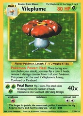 MISPRINT (Missing Set Symbol) Vileplume - 15/64 - Holo Rare - Unlimited Edition